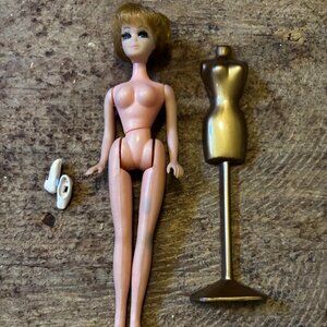 Topper Dawn doll Head to Toe hairpieces silver mini dress vest hooded cape
